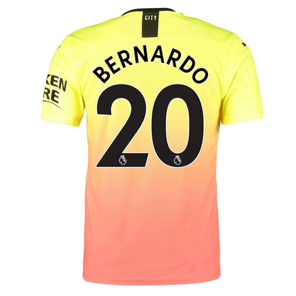 Camiseta Manchester City NO.20 Bernardo Replica Tercera Ropa 2019/20 Naranja